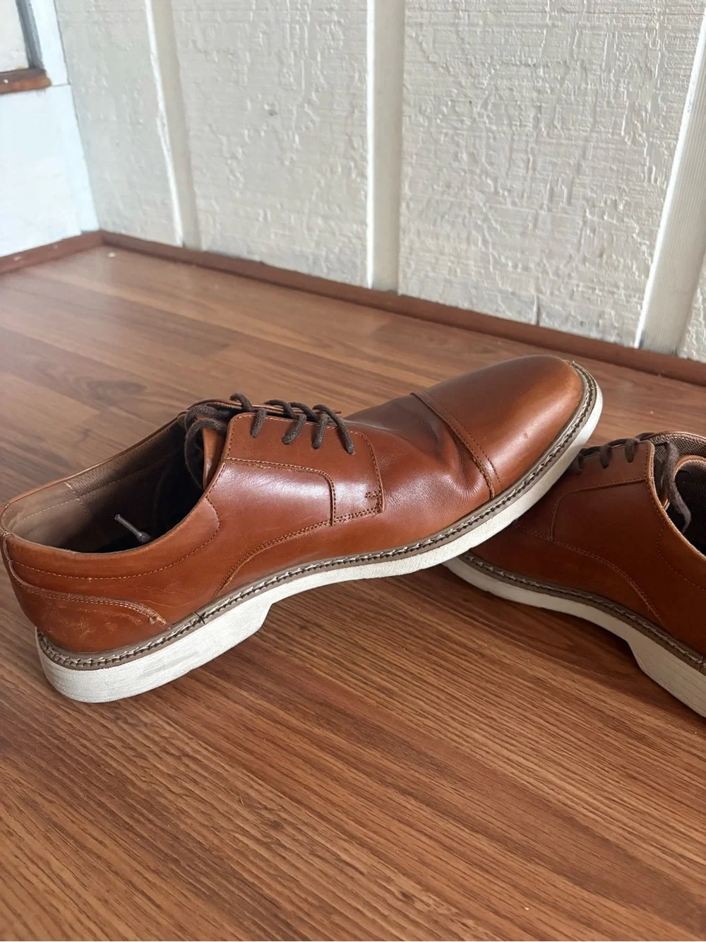 Men's Alfani Brown Leather Derby Shoes - Classic Casual Dress, size 12
